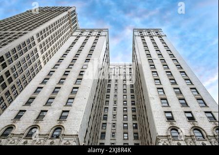 La tour Cadillac, architecture extérieure, Detroit, États-Unis Banque D'Images