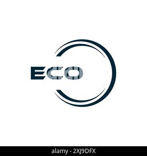 E C O, E C O design, lettre E C O, logo E C O, ECO, lettre ECO, logo ECO, monogramme ECO, golden Latter logo, ECO Gold logo, icône, identité, industrie, i Illustration de Vecteur