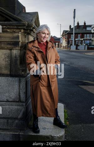 Nadine Dorries députée conservatrice jusqu'en 2023 photographiée à Anfield, Liverpool, où elle a été élevée enfant. Banque D'Images
