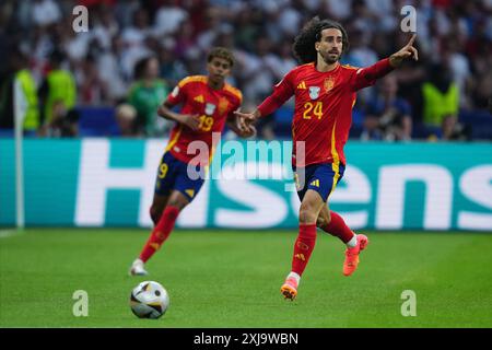 Marc Cucurella, Espagnol, lors de la finale de l'UEFA Euro 2024 opposant l'Espagne à l'Angleterre, a joué à l'Olympiastadion le 14 juillet 2024 à Berlin, en Allemagne. (Photo de Bagu Blanco / PRESSINPHOTO) Banque D'Images