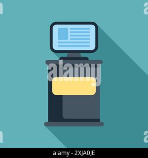 Kiosque numérique interactif affichant des informations sur son moniteur, fournissant un contenu attrayant aux utilisateurs Illustration de Vecteur