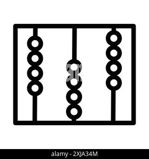 Icône Abacus définie dans le style de contour de ligne mince et signe vectoriel linéaire Illustration de Vecteur