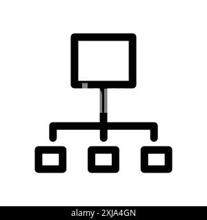 Icône d'algorithme définie dans le style de contour de ligne mince et signe vectoriel linéaire Illustration de Vecteur