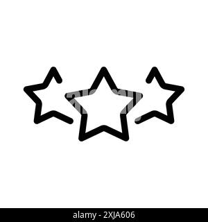 Icône d'étoile de notation définie dans le style de contour de ligne mince et signe vectoriel linéaire Illustration de Vecteur