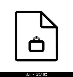 Fichiers et dossiers icône de sécurité définie dans le style de contour de ligne mince et signe vectoriel linéaire Illustration de Vecteur