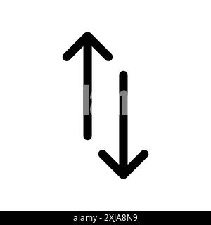 Permuter l'icône définie dans le style de contour de ligne mince et le signe vectoriel linéaire Illustration de Vecteur