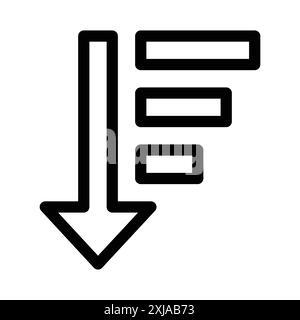 Icône de tri définie dans le style de contour de ligne mince et le signe vectoriel linéaire Illustration de Vecteur