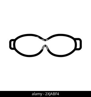 Icône de lunettes de natation définie dans le style de contour de ligne mince et le signe vectoriel linéaire Illustration de Vecteur