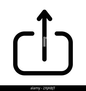 Icône de téléchargement définie dans le style de contour de ligne mince et signe vectoriel linéaire Illustration de Vecteur