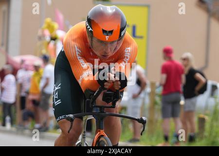 GROENEWEGEN Dylan Team Jayco Alula lors du Tour de France 2024, étape 7, contre la montre individuel, nuits-Saint-Georges - Gevrey-Chambertin (25,3 km) le 5 juillet 2024 à Gevrey-Chambertin, France - photo Laurent Lairys / DPPI Banque D'Images