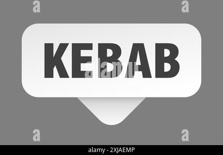autocollant kebab. signe kebab isolé sur fond gris. bouton rectangulaire Illustration de Vecteur