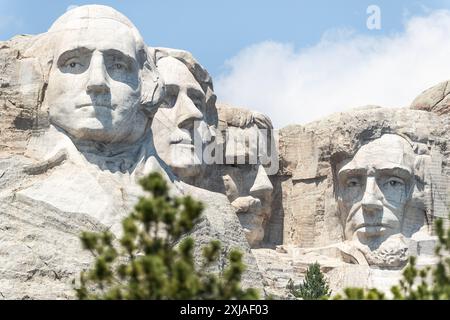 Mount Rushmore National Memorial situé juste à l'extérieur de Keystone, Dakota du Sud, États-Unis d'Amérique. Banque D'Images