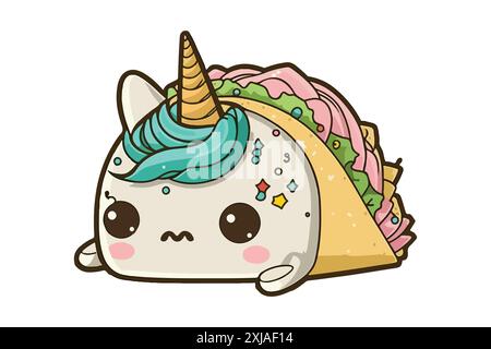 Unicorn Taco illustration vectorielle Illustration de Vecteur