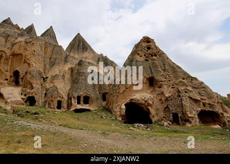 Cathédrale de Selime bâtiments religieux taillés dans la roche, Turquie Banque D'Images