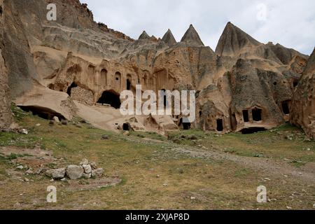 Cathédrale de Selime bâtiments religieux taillés dans la roche, Turquie Banque D'Images