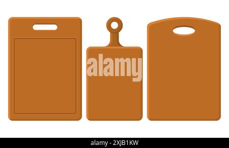Vecteur de planche à découper en bois. EQUIPEMENT de découpe de planche à découper. Vue de dessus. Illustration de Vecteur