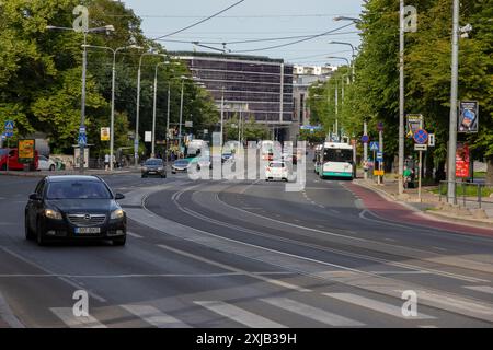 Rue Tallinn dans le centre-ville Banque D'Images