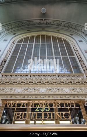 Façade du Woolworth Building, autrefois le plus haut bâtiment de New York Banque D'Images