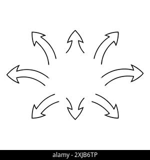 Vecteur d'icône de contour de flèches cyclone Illustration de Vecteur