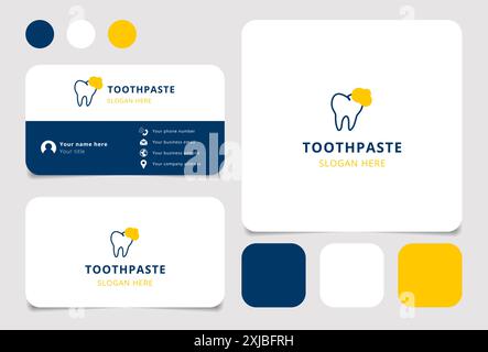 Concept de logo dentifrice avec une dent et un dentifrice pour la marque des soins dentaires Illustration de Vecteur