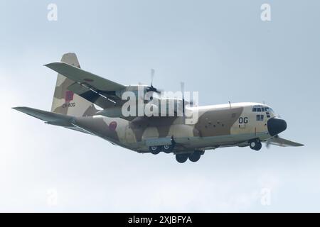 Lockheed C-130 Hercules de l'ESCADRE DE TRANSPORT Royal Morocco Air Force lors de la Journée des arrivées de Royal International Air Tattoo 2024 à la RAF Fairford, Cirencester, Royaume-Uni, le 17 juillet 2024 (photo de Cody Froggatt/News images) Banque D'Images