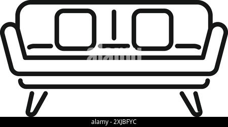 Canapé minimaliste et moderne avec oreillers représentant le confort et le design intérieur Illustration de Vecteur