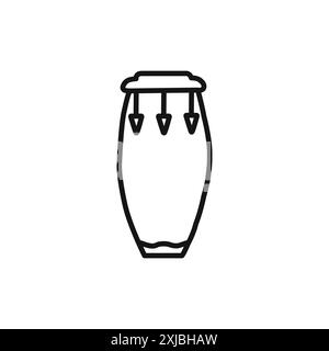 Ensemble de symboles ou de signes graphiques vectoriels linéaires d'icône de tambour Conga pour l'interface utilisateur de l'application Web Illustration de Vecteur
