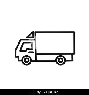 Icône de camion de livraison signe graphique vectoriel linéaire ou symbole défini pour l'interface utilisateur de l'application Web Illustration de Vecteur