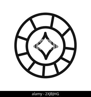Casino Chips icône signe graphique vectoriel linéaire ou symbole défini pour l'interface utilisateur de l'application Web Illustration de Vecteur