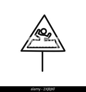 Icône Quicksand and Mud danger Sign symbole graphique vectoriel linéaire signe ou symbole défini pour l'interface utilisateur de l'application Web Illustration de Vecteur