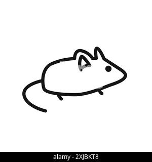 Souris animal icône graphique vectorielle linéaire signe ou symbole défini pour l'interface utilisateur de l'application Web Illustration de Vecteur