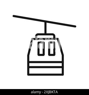 icône de tramway aérien signe graphique vectoriel linéaire ou symbole défini pour l'interface utilisateur de l'application web Illustration de Vecteur