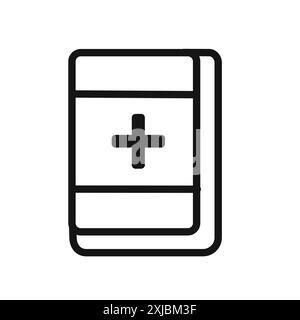 Icône de livre médical signe graphique vectoriel linéaire ou symbole défini pour l'interface utilisateur de l'application Web Illustration de Vecteur