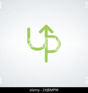 Logo de démarrage. Emblème flèche vers le haut. Illustration vectorielle stock isolée sur fond blanc. Illustration de Vecteur