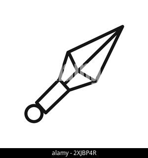 Kunai jetant couteau icône graphique vectorielle linéaire signe ou symbole défini pour l'interface utilisateur de l'application Web Illustration de Vecteur