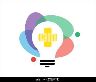 conception de logo de santé créative de lampe pour le service médical et de santé ou la clinique Illustration de Vecteur