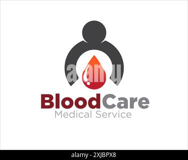people blood care logo designs pour le service médical Illustration de Vecteur