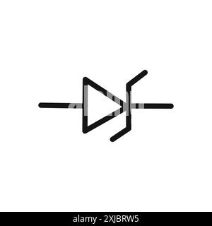 Symbole graphique vectoriel linéaire icône de diode Zener défini pour l'interface utilisateur de l'application Web Illustration de Vecteur