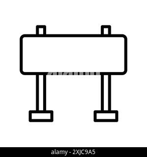 Icône barrière ensemble plat dans le vecteur de contour de couleur noir et blanc Illustration de Vecteur