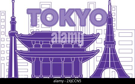 Tokio Skyline Modern Cityscape illustration vectorielle Illustration de Vecteur