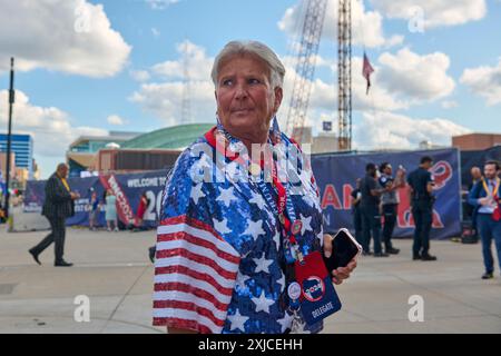 Milwaukee, Wisconsin, États-Unis. 17 juillet 2024. Les partisans de Donald Trump se rassemblent à Milwaukee, Wisconsin, pour la troisième journée de la Convention nationale républicaine 2024, le mercredi 17 juillet 2024 (crédit image : © Dominic Gwinn/ZUMA Press Wire) USAGE ÉDITORIAL SEULEMENT! Non destiné à UN USAGE commercial ! Banque D'Images