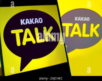 SUQIAN, CHINE - 18 JUILLET 2024 - illustration Kakao TALK, Suqian, province du Jiangsu, Chine, 18 juillet, 2024. Banque D'Images