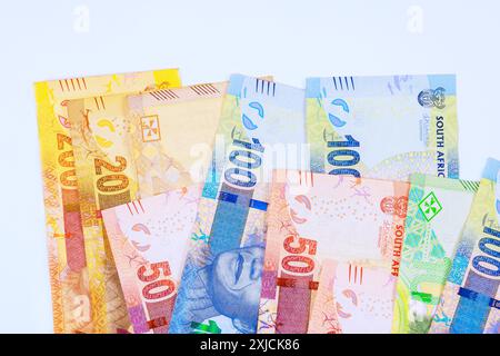 Les billets libellés en billets de rands sont émis par la banque nationale sud-africaine Banque D'Images