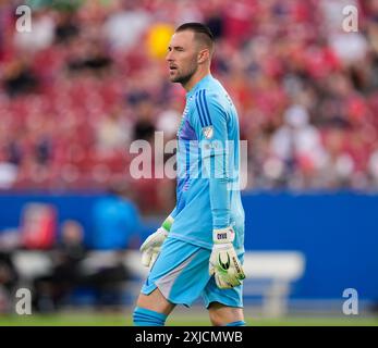 Frisco, Texas, États-Unis. 17 juillet 2024. Le gardien de but Brad Stuver de l'Austin FC (1) lors d'un match de football de la Ligue majeure au FC Dallas le 17 juillet 2024 à Frisco, Texas. Le FC Dallas a gagné, 3-1. (Crédit image : © Scott Coleman/ZUMA Press Wire) USAGE ÉDITORIAL SEULEMENT! Non destiné à UN USAGE commercial ! Banque D'Images