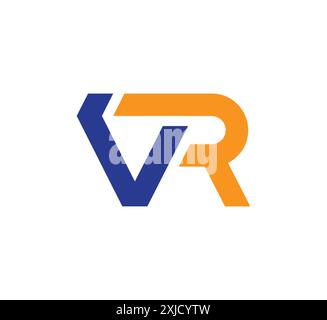 modèle de vecteur de conception de logo vr, modèle de vecteur de conception de logo de lettre de vr initial. icône vr pour monogramme. logo rv, icône rv, lettre rv, logo vr, icône vr, vr Illustration de Vecteur