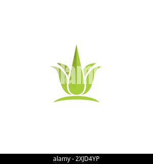 Vecteur logo Aloe vera. Aloe Icon Design Illustration de Vecteur