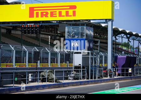 Budapest, Hongrie. 18 juillet 2024. Illustration de Pit Lane lors du Grand Prix de formule 1 de Hongrie 2024, 13ème manche du Championnat du monde de formule 1 2024 du 19 au 21 juillet 2024 sur le Hungaroring, à Mogyorod, Hongrie - photo Eric Alonso/DPPI crédit : DPPI Media/Alamy Live News Banque D'Images