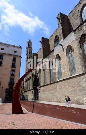 Fossar de les Moreres, église Santa Maria del Mar, Barcelone, Catalogne, Espagne. Banque D'Images