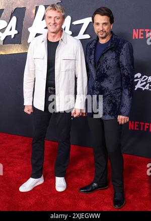 Los Angeles, États-Unis. 17 juillet 2024. LOS ANGELES, CALIFORNIE, États-Unis - 17 JUILLET : William Zabka et Ralph Macchio arrivent à la projection spéciale de Los Angeles de la saison 6 de 'Cobra Kai' de Netflix - partie 1 qui se tient au Musée Autry de l'Ouest américain à Griffith Park le 17 juillet 2024 à Los Angeles, Californie, États-Unis. (Photo de Xavier Collin/image Press Agency) crédit : image Press Agency/Alamy Live News Banque D'Images