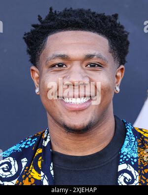 Los Angeles, États-Unis. 17 juillet 2024. LOS ANGELES, CALIFORNIE, États-Unis - 17 JUILLET : Khalil couverture arrive à la projection spéciale de Los Angeles de la saison 6 de 'Cobra Kai' de Netflix - partie 1 qui a eu lieu au Musée Autry de l'Ouest américain à Griffith Park le 17 juillet 2024 à Los Angeles, Californie, États-Unis. (Photo de Xavier Collin/image Press Agency) crédit : image Press Agency/Alamy Live News Banque D'Images